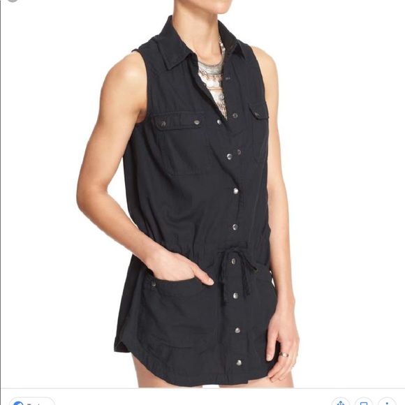 Free People Too Far Vest Tunic  charcoal grey - Picture 4 of 5